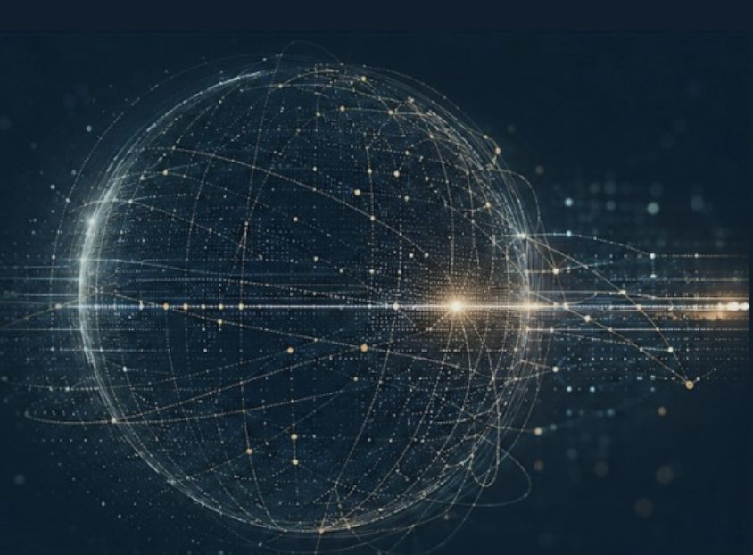 Vernetzter Globus als Sinnbild für Wissen und Informationsfelder